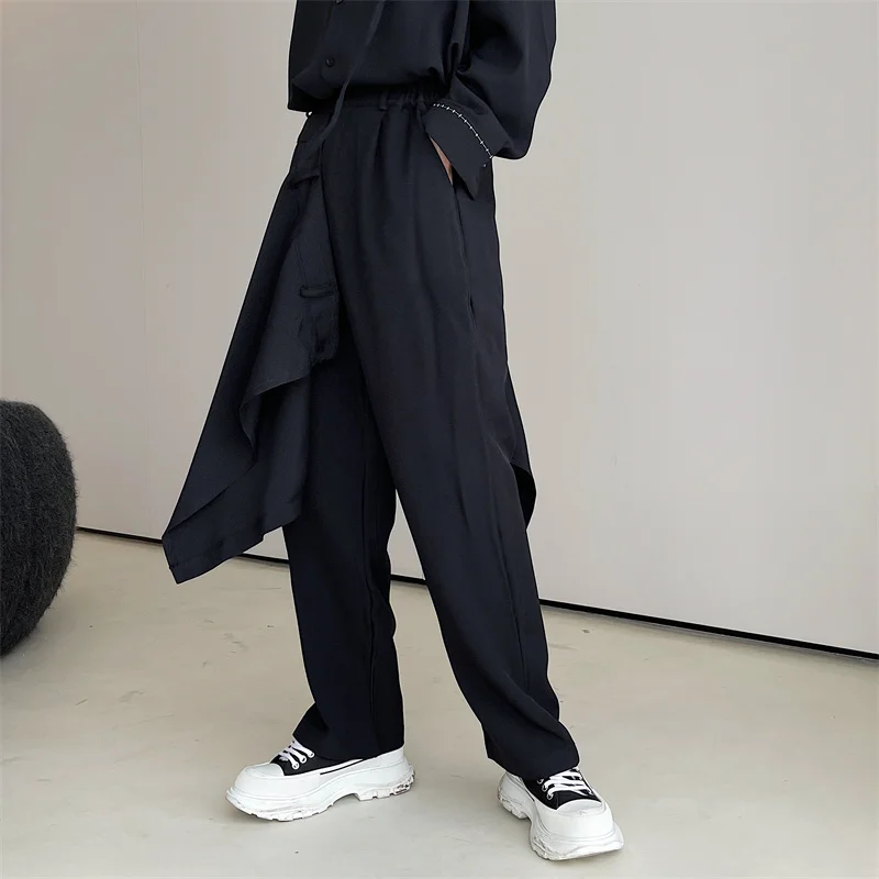 Men Straight Pants Skirt Spring And Autumn New Personality Irregular Splicing Design Casual Loose Large Size Pants
Men Straight Pants Skirt Spring And Autumn New Personality Irregular Splicing Design Casual Loose Large Size Pants