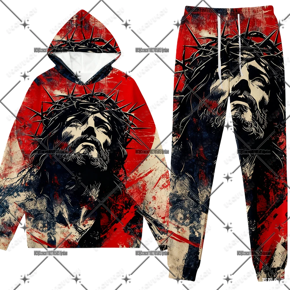 Jesus Autumn Winter New Men Tracksuits Sets Hoodies+Long Pants Suits Casual Sets Loose Sweatshirts Oversized Man 2Pcs Outfits
Jesus Autumn Winter New Men Tracksuits Sets Hoodies+Long Pants Suits Casual Sets Loose Sweatshirts Oversized Man 2Pcs Outfits