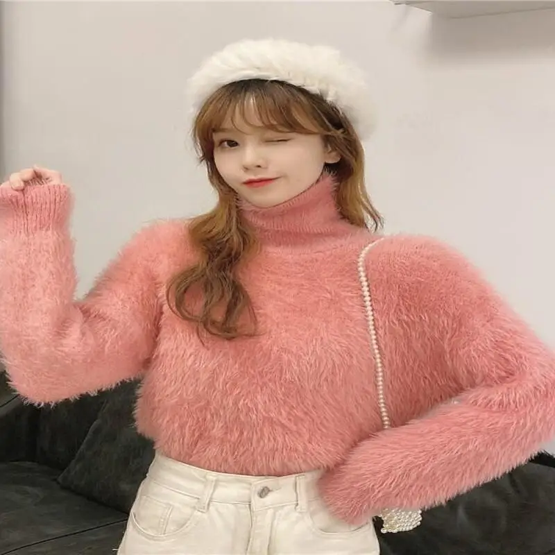 Thickened soft sweater for women in autumn and winter loose pullover with warm tops half turtleneck bottoming sweater
Thickened soft sweater for women in autumn and winter loose pullover with warm tops half turtleneck bottoming sweater