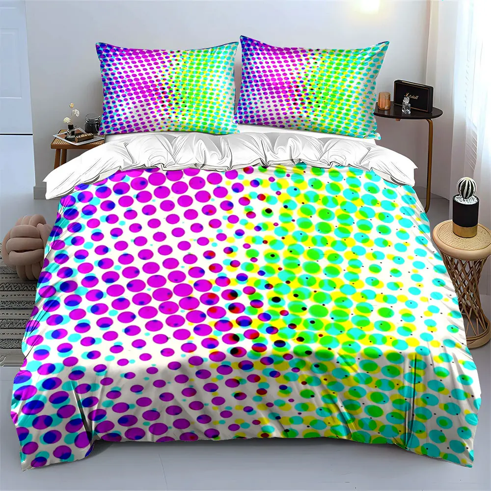 Irregular Gradient Dot Bedding Set, White Base Purple Green Cyan Spots Print 1 Duvet Cover 2 Pillowcases Single Double, Gift
Irregular Gradient Dot Bedding Set, White Base Purple Green Cyan Spots Print 1 Duvet Cover 2 Pillowcases Single Double, Gift