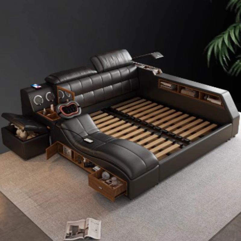 Luxury Wood Multifunctional Storage Frame Double Bed with Drawers, Unique Modern Queen/King Size Bedroom Furniture Cama De Casal
Luxury Wood Multifunctional Storage Frame Double Bed with Drawers, Unique Modern Queen/King Size Bedroom Furniture Cama De Casal