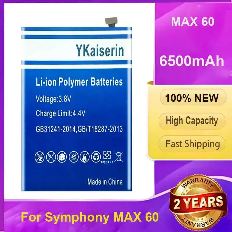 Долговечный аккумулятор для мобильного телефона Symphony Max 60 с быстрой зарядкой 6500 мАч
Долговечный аккумулятор для мобильного телефона Symphony Max 60 с быстрой зарядкой 6500 мАч