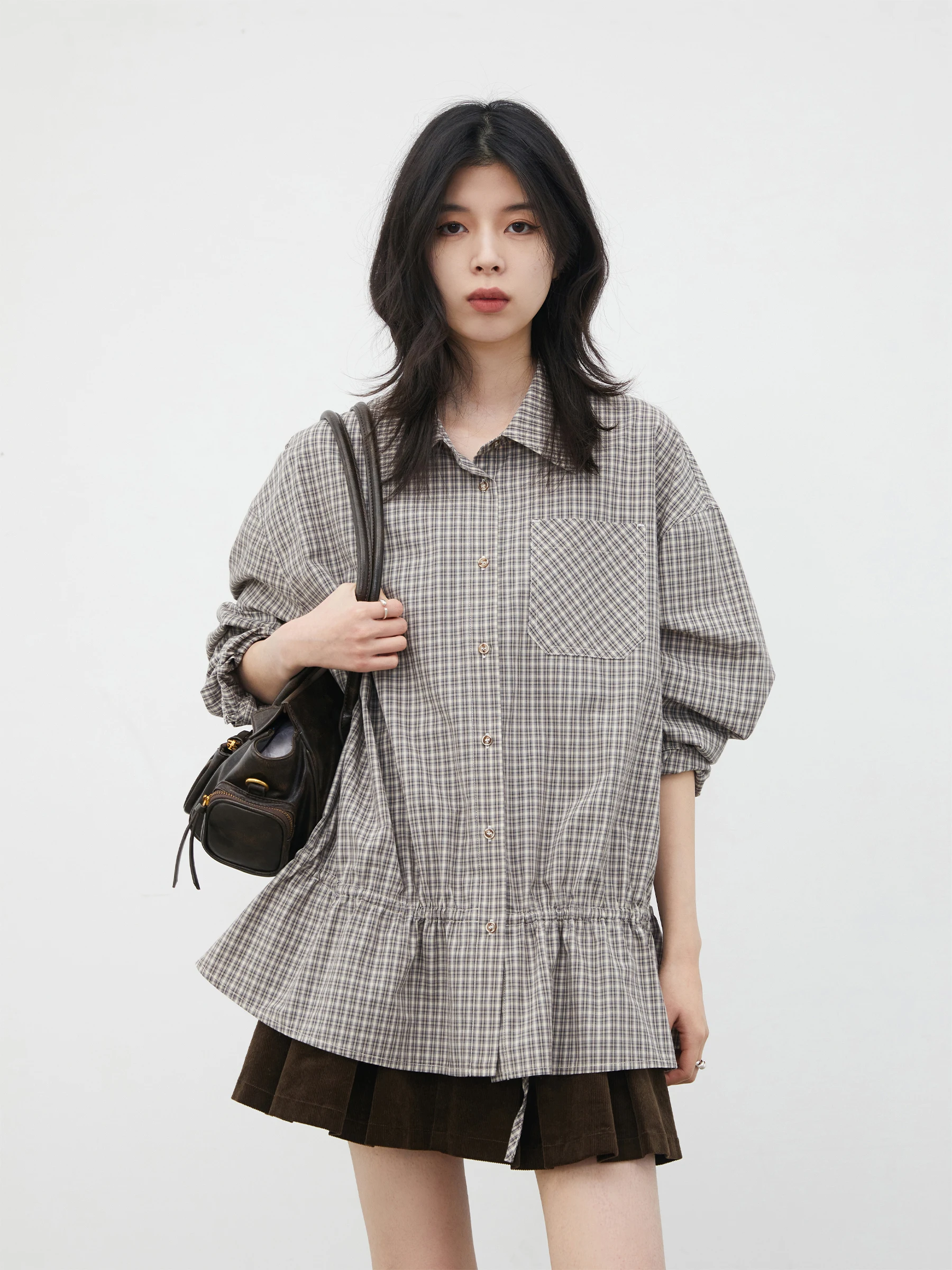 Loose Fit Casual Sle Women's irt with Dstring Waist Cinching Embroidery Stand Collar Breathable Cotton Long Sve
Loose Fit Casual Sle Women's irt with Dstring Waist Cinching Embroidery Stand Collar Breathable Cotton Long Sve