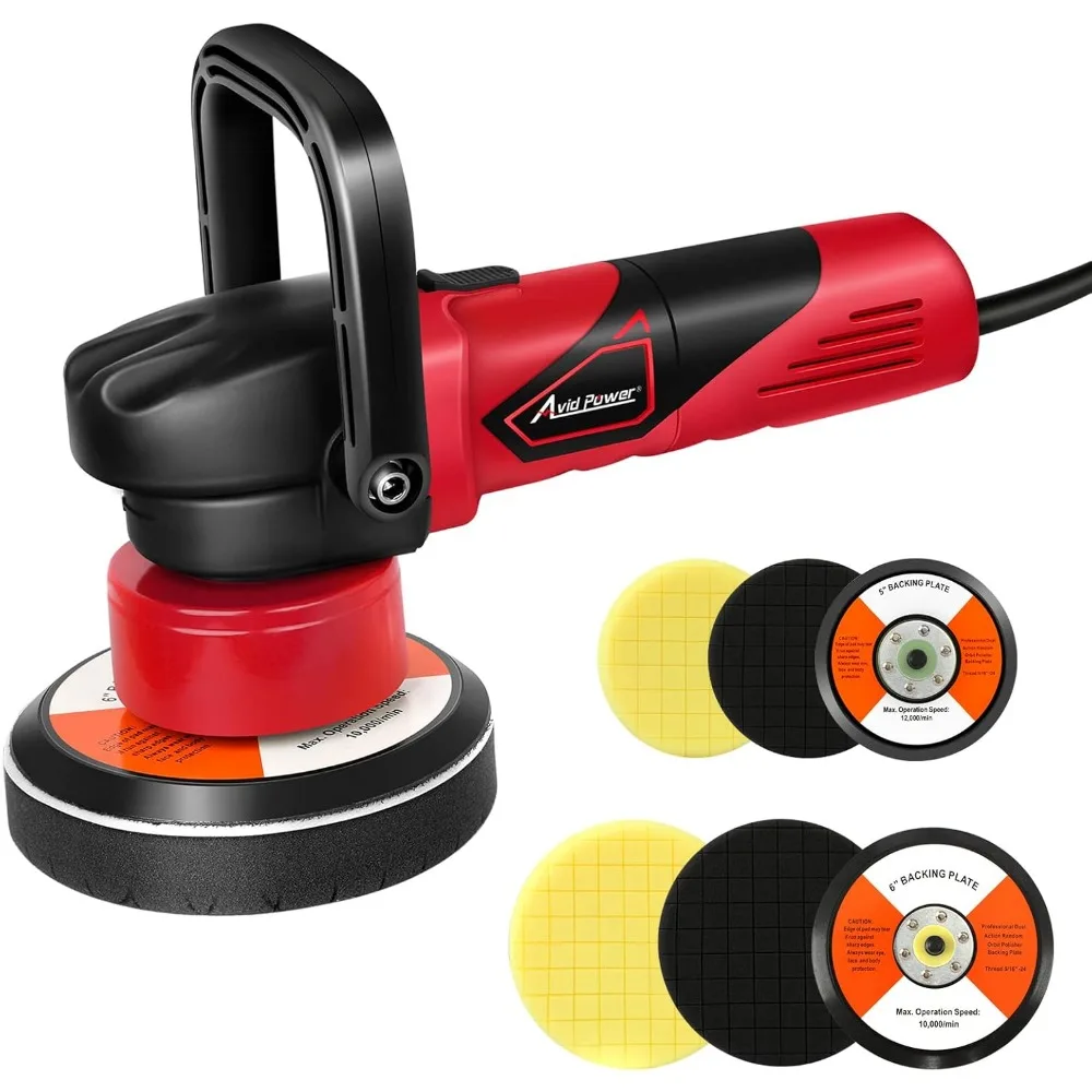 5/6 Inch Dual Action Car Polisher with 6 Speeds, Pads Kit for Detailing & Waxing
5/6 Inch Dual Action Car Polisher with 6 Speeds, Pads Kit for Detailing & Waxing