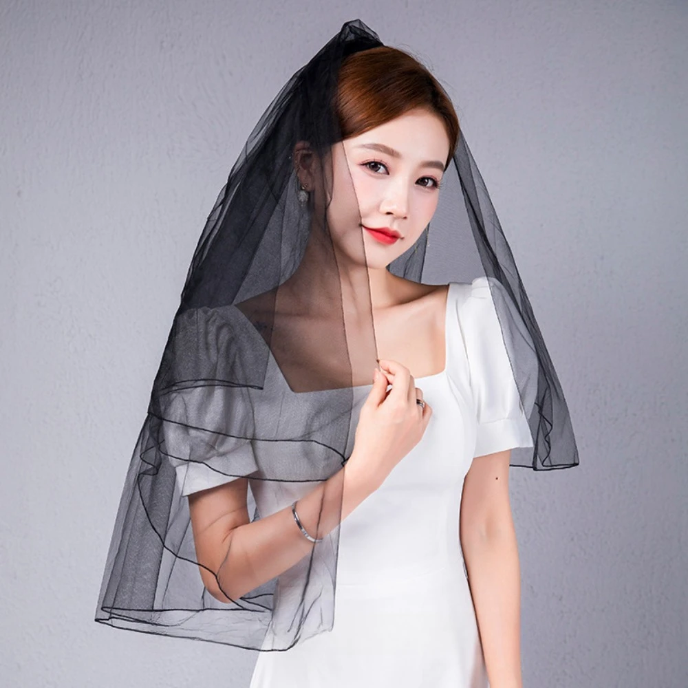 Soft Black Bridal Marriage Elegant Simple Veil for Women Two Layer Short Wedding Veil with Comb Marriage Accessories
Soft Black Bridal Marriage Elegant Simple Veil for Women Two Layer Short Wedding Veil with Comb Marriage Accessories