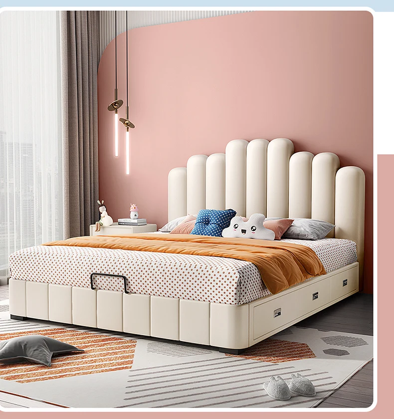 Children's bed, girl's princess bed, luxury, modern, simple single bed, small family, 1.2m solid wood storage, leather bed
Children's bed, girl's princess bed, luxury, modern, simple single bed, small family, 1.2m solid wood storage, leather bed