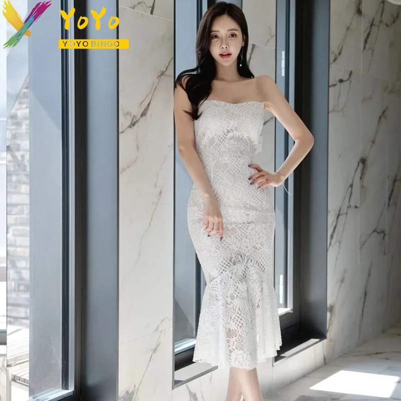 Элегантное Белое Кружевное Привлекательное платье-Русалка с одним воротником, лето 2024, модное темпераментное тонкое облегающее платье для ночного клуба 
Элегантное Белое Кружевное Привлекательное платье-Русалка с одним воротником, лето 2024, модное темпераментное тонкое облегающее платье для ночного клуба