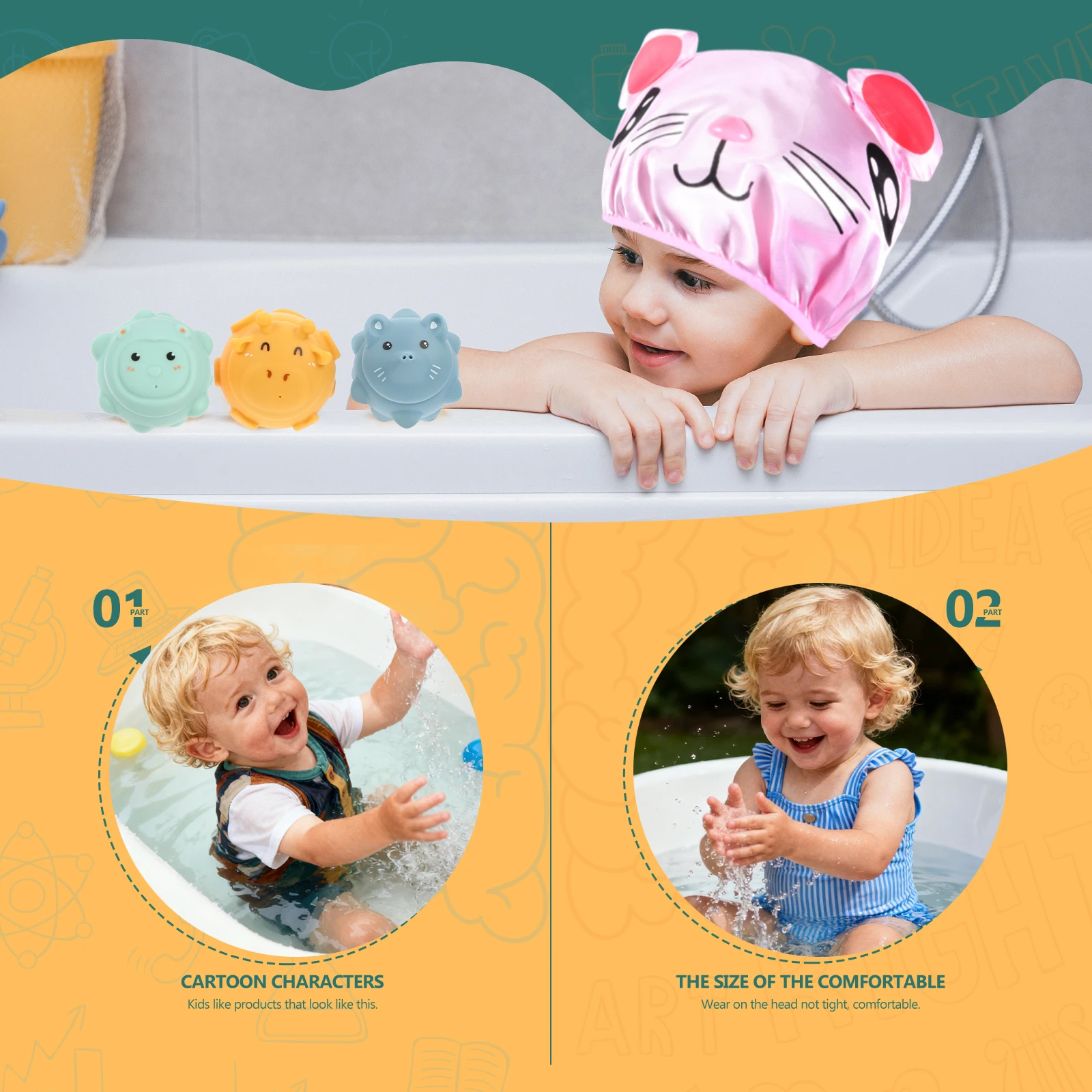 2 шт. детские шапочки для душа водонепроницаемые многоразовые шапочки для ванны для детей регулируемый эластичный материал Eva легкий складной нескользящий
2 шт. детские шапочки для душа водонепроницаемые многоразовые шапочки для ванны для детей регулируемый эластичный материал Eva легкий складной нескользящий