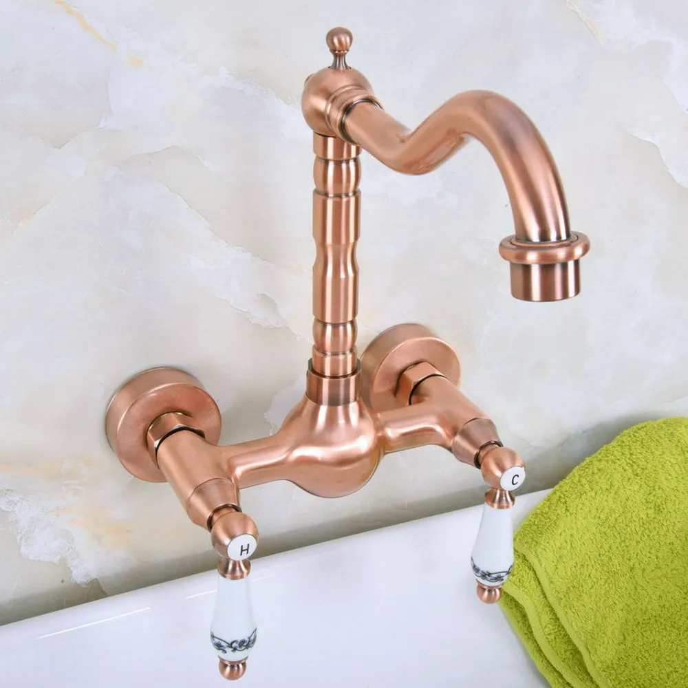 Wall Mounted Antique Red Copper Brass Bathroom Kitchen Swivel Spout Faucet Mixer Water Tap anf951
Wall Mounted Antique Red Copper Brass Bathroom Kitchen Swivel Spout Faucet Mixer Water Tap anf951