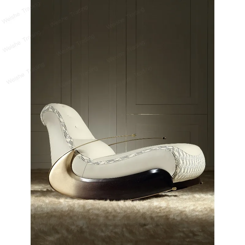 Modern Italian light luxury rocking chair leather recliner leisure chair single sofa
Modern Italian light luxury rocking chair leather recliner leisure chair single sofa
