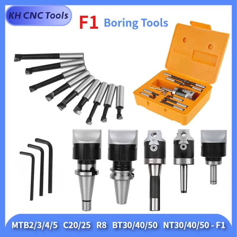 F1 Boring Tools Set BT30 BT40 BT50 NT30 NT40 NT50 MT2 MT3 MT4 MT5 C20 C25 R8 2/3/4 inches Milling Machine Boring Tool Holder Set
F1 Boring Tools Set BT30 BT40 BT50 NT30 NT40 NT50 MT2 MT3 MT4 MT5 C20 C25 R8 2/3/4 inches Milling Machine Boring Tool Holder Set