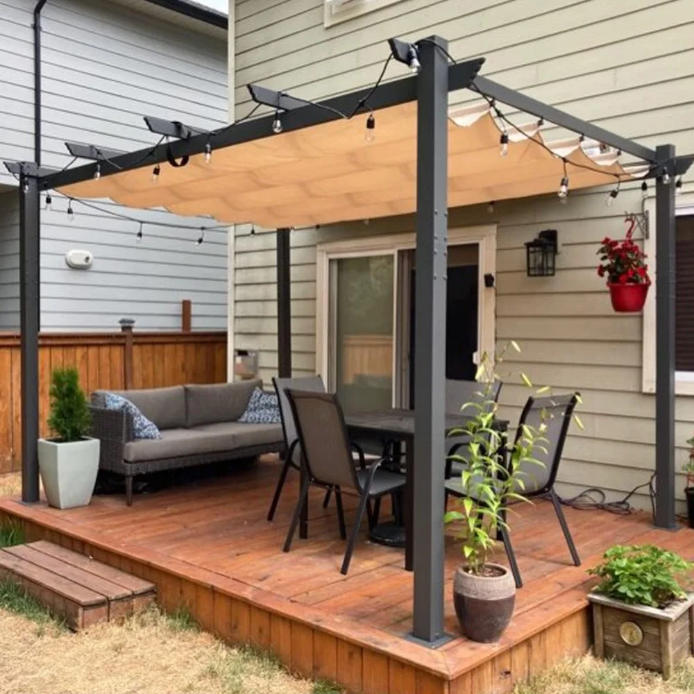 10' X 13' Outdoor Retractable Pergola, for Garden Porch Beach Pavilion Grill Gazebo, Modern Yard Grape Trellis Pergola
10' X 13' Outdoor Retractable Pergola, for Garden Porch Beach Pavilion Grill Gazebo, Modern Yard Grape Trellis Pergola