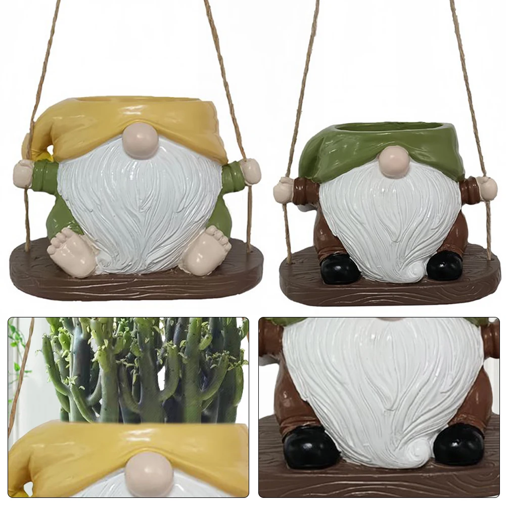 Swing Gnome Planter Resin Hanging Planter Pot Creative Cute Plant Succulent Pots for Indoor Outdoor Plant
Swing Gnome Planter Resin Hanging Planter Pot Creative Cute Plant Succulent Pots for Indoor Outdoor Plant