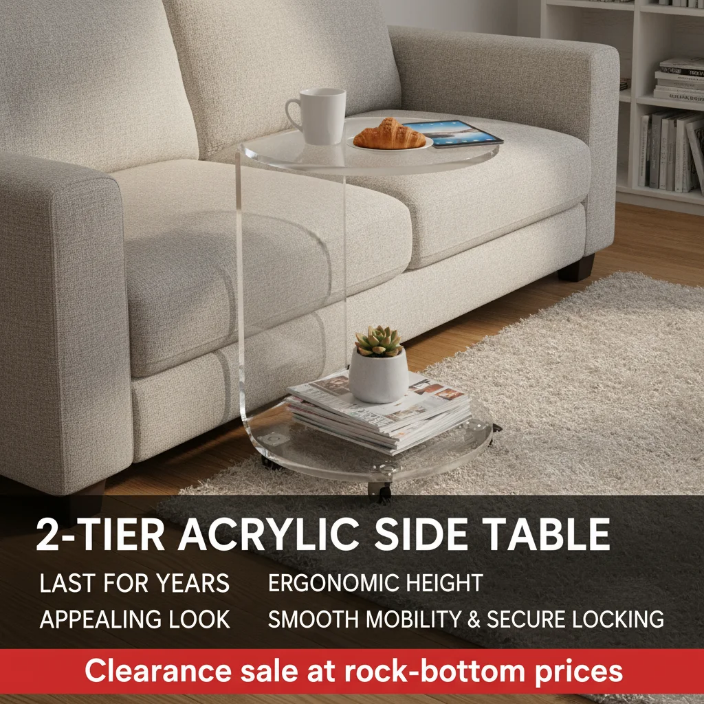 Clearance Sale Acrylic Portable Round C-shaped Side table , double-tiered Table 22inch Height with 4 Lockable Wheels Mobile End Table with Storage Shelf for Living Room Bedroom Office Sofa C Shaped Drink Cart
Clearance Sale Acrylic Portable Round C-shaped Side table , double-tiered Table 22inch Height with 4 Lockable Wheels Mobile End Table with Storage Shelf for Living Room Bedroom Office Sofa C Shaped Drink Cart
