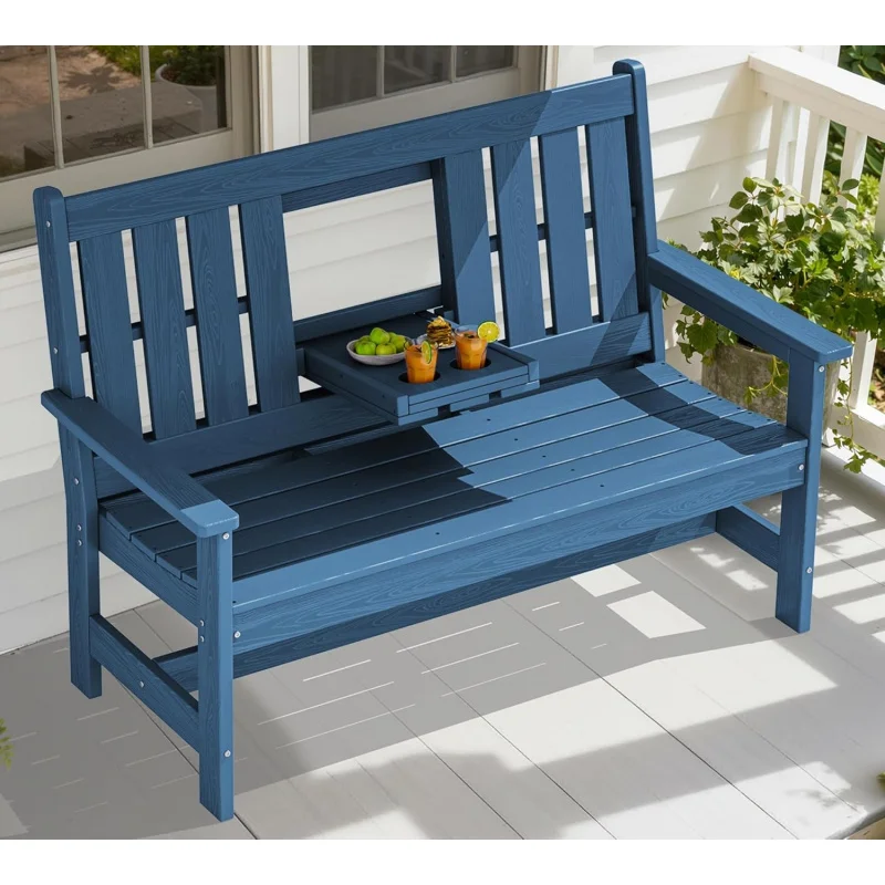 58 3-Person HDPE Outdoor, All Weather Patio with Cup Holder, High Backrest & Wide Armrests, Navy Porch Garden
58 3-Person HDPE Outdoor, All Weather Patio with Cup Holder, High Backrest & Wide Armrests, Navy Porch Garden