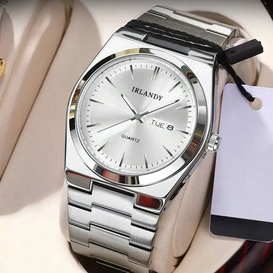 Мужские кварцевые часы из нержавеющей стали с люминесцентными стрелками и индикатором даты
Мужские кварцевые часы из нержавеющей стали с люминесцентными стрелками и индикатором даты