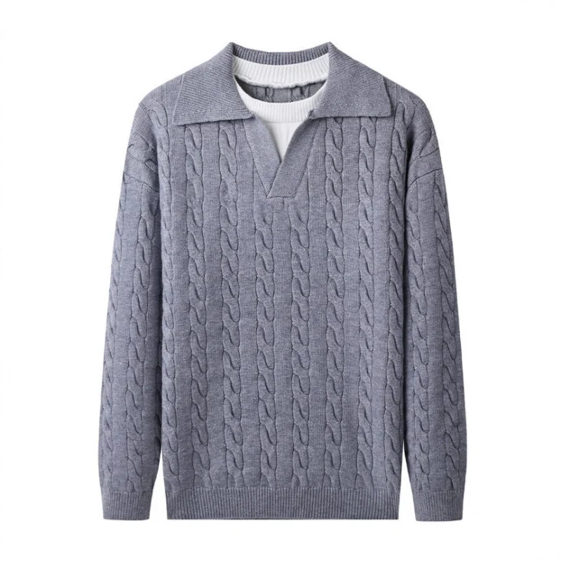 Ретро поддельный свитер из двух частей с лацканами, мужской осенне-зимний свободный теплый вязаный повседневный свитер, пуловер, трикотаж, топы, XXXL, серый цвет
Ретро поддельный свитер из двух частей с лацканами, мужской осенне-зимний свободный теплый вязаный повседневный свитер, пуловер, трикотаж, топы, XXXL, серый цвет