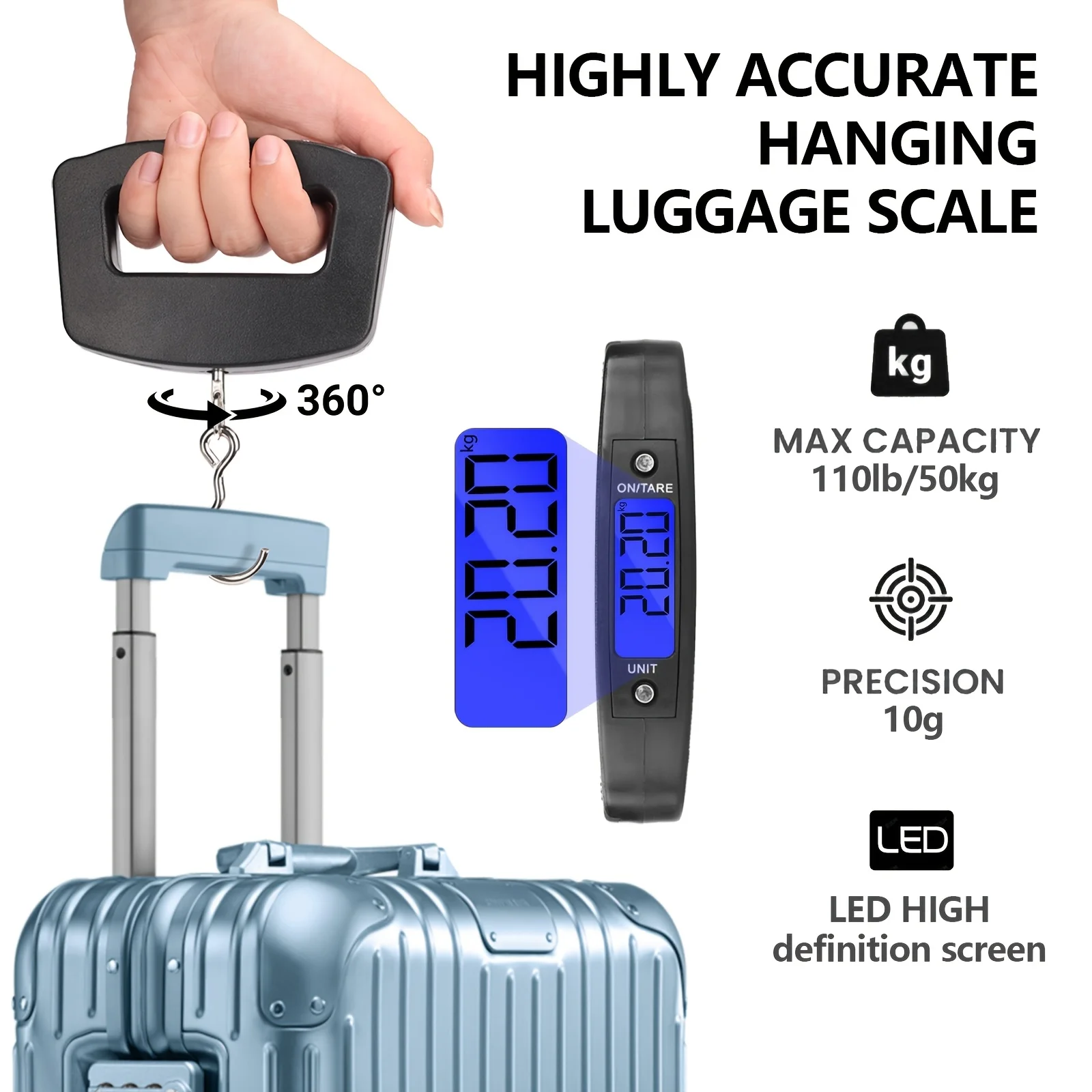 50kg/100g LCD Digital Scale Electronic Luggage Portable Luggage Scale High Precision Travel Digital Hanging Scales With Webbing
50kg/100g LCD Digital Scale Electronic Luggage Portable Luggage Scale High Precision Travel Digital Hanging Scales With Webbing