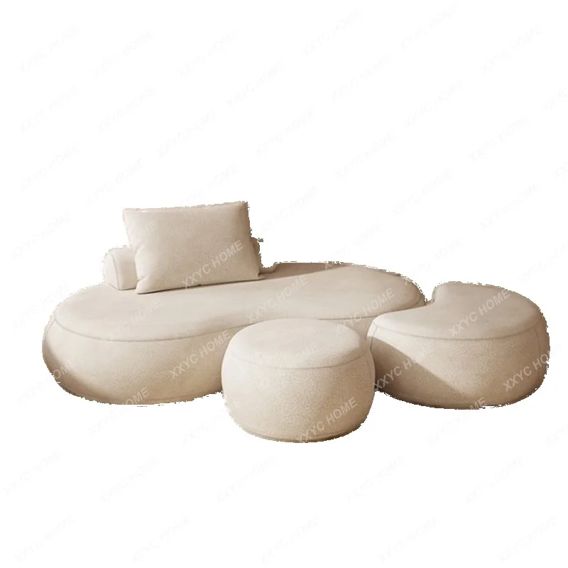 Curved Sofa Creative Pebble Shaped Living Room Furniture Faux Leather Disposable Sofa for Three People
Curved Sofa Creative Pebble Shaped Living Room Furniture Faux Leather Disposable Sofa for Three People