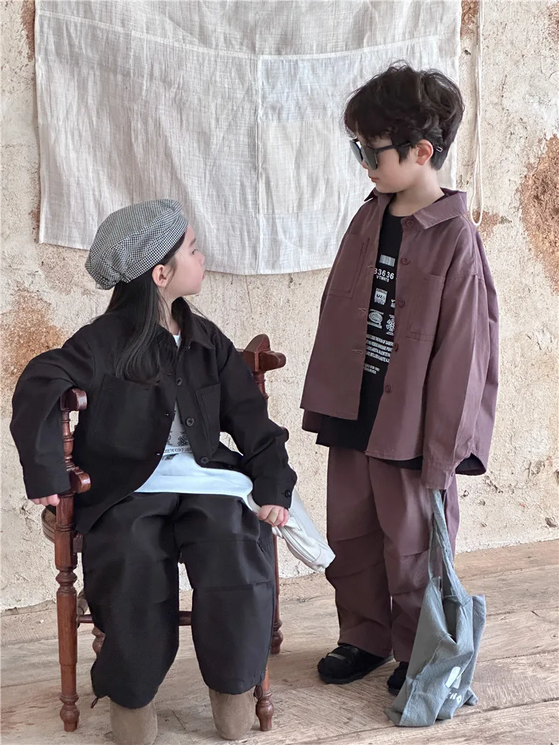 2024 Spring New Korean-style Childrens Casual Wear Boys Girls Comfortable Style Set Retro Coat Casual Pants Tide
2024 Spring New Korean-style Childrens Casual Wear Boys Girls Comfortable Style Set Retro Coat Casual Pants Tide