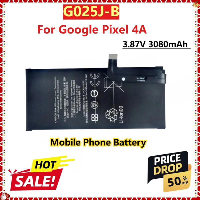 Литий-полимерный аккумулятор для телефона Google Pixel 4A, новый G025J-B 3,87 В, 3080 мАч, сменный аккумулятор для мобильного телефона
Литий-полимерный аккумулятор для телефона Google Pixel 4A, новый G025J-B 3,87 В, 3080 мАч, сменный аккумулятор для мобильного телефона