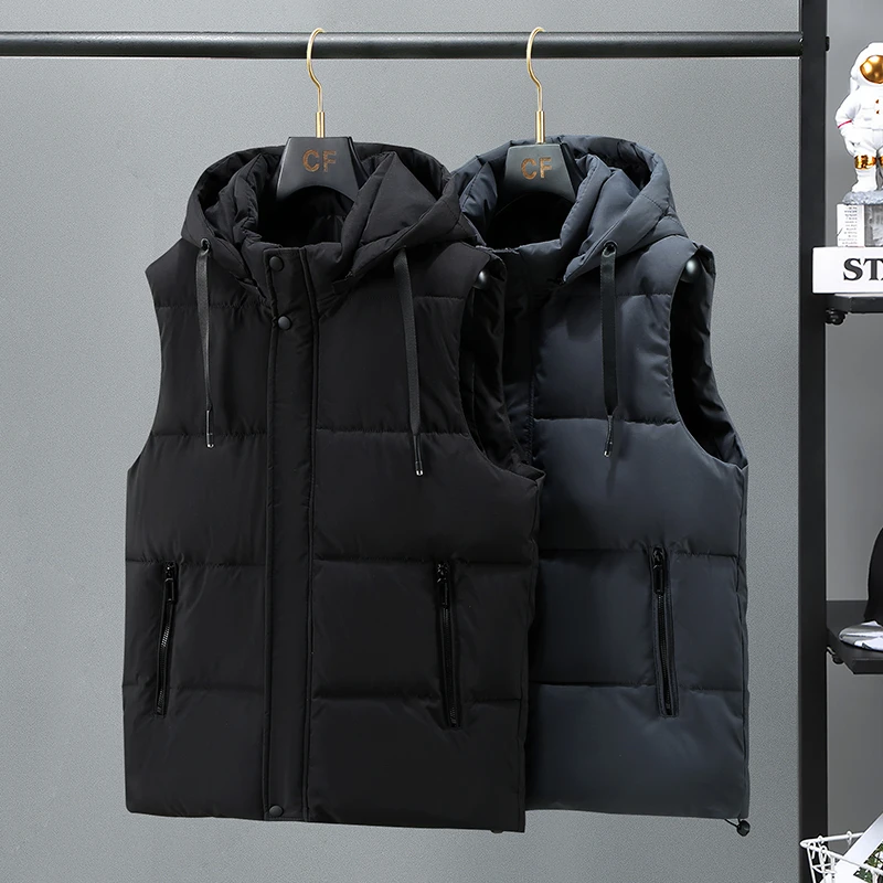 Men's Vest Hat Detachable Sleeveless Jackets Winter Thicken Warm Windproof Waistcoat Male Casual Coats Plus Size 7XL Clothing
Men's Vest Hat Detachable Sleeveless Jackets Winter Thicken Warm Windproof Waistcoat Male Casual Coats Plus Size 7XL Clothing