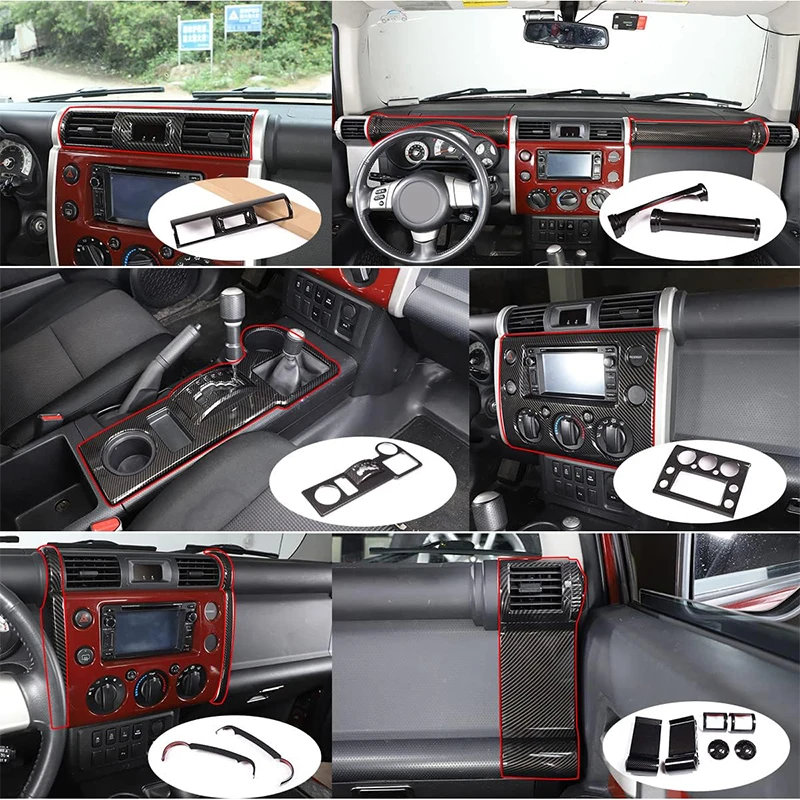 Для Toyota FJ Cruiser 2007-2021: Комплект декоративных накладок для интерьера автомобиля, наклейки на центральную консоль, воздуховоды кондиционера и панель переключения передач
Для Toyota FJ Cruiser 2007-2021: Комплект декоративных накладок для интерьера автомобиля, наклейки на центральную консоль, воздуховоды кондиционера и панель переключения передач