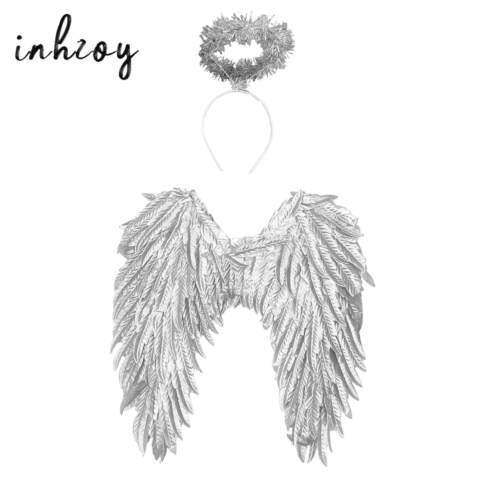1Pc Unisex Womens Mens Angel Wings Elastic Straps Feather Wings+Headband for Halloween Cosplay Party Performance Accessory Props
1Pc Unisex Womens Mens Angel Wings Elastic Straps Feather Wings+Headband for Halloween Cosplay Party Performance Accessory Props
