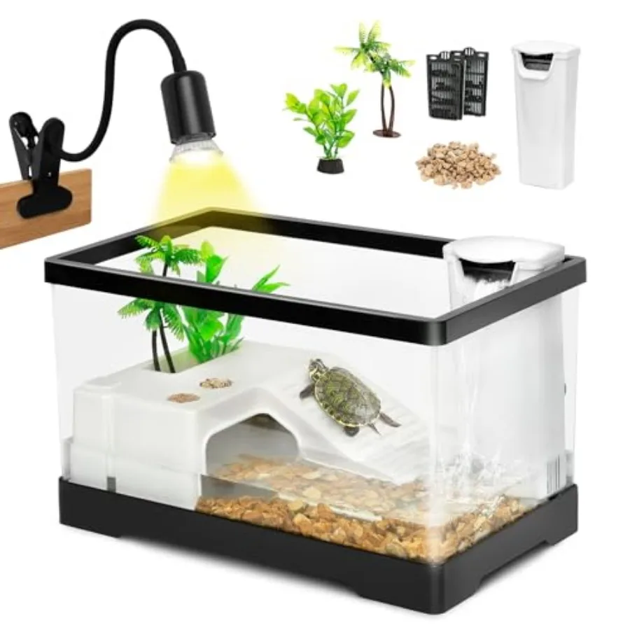 All In One Turtle Tank Kit, PC Large Aquarium, Red Eared Slider Aquatic for Baby Tortoise, Fishes and Amphibians, Include Baski
All In One Turtle Tank Kit, PC Large Aquarium, Red Eared Slider Aquatic for Baby Tortoise, Fishes and Amphibians, Include Baski