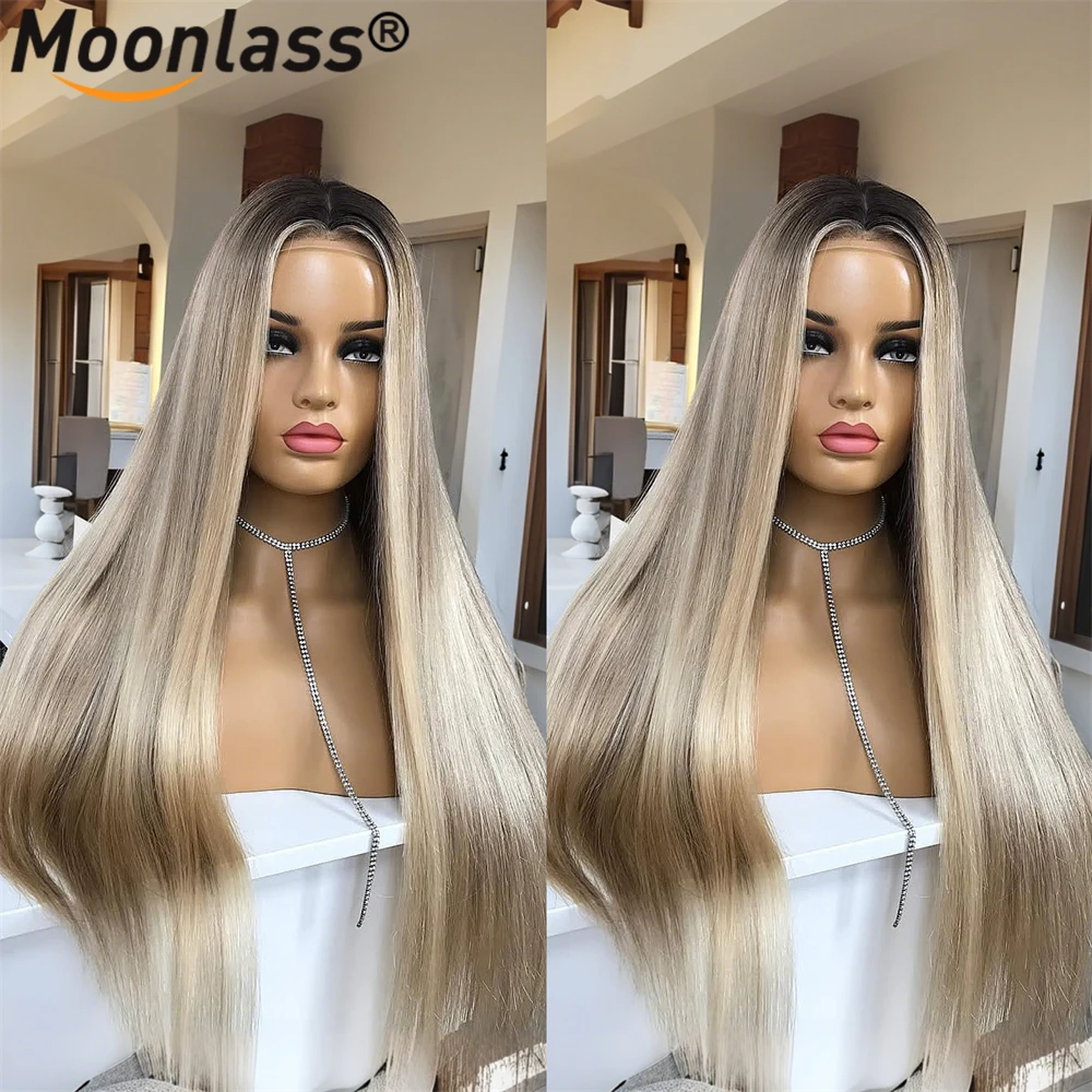180% Density Balayage Ash Blonde Ombre Hightligh Virgin Human Hair Wig With Root Smudg 13x4 Free Part Transparent Lace Front Wig
180% Density Balayage Ash Blonde Ombre Hightligh Virgin Human Hair Wig With Root Smudg 13x4 Free Part Transparent Lace Front Wig