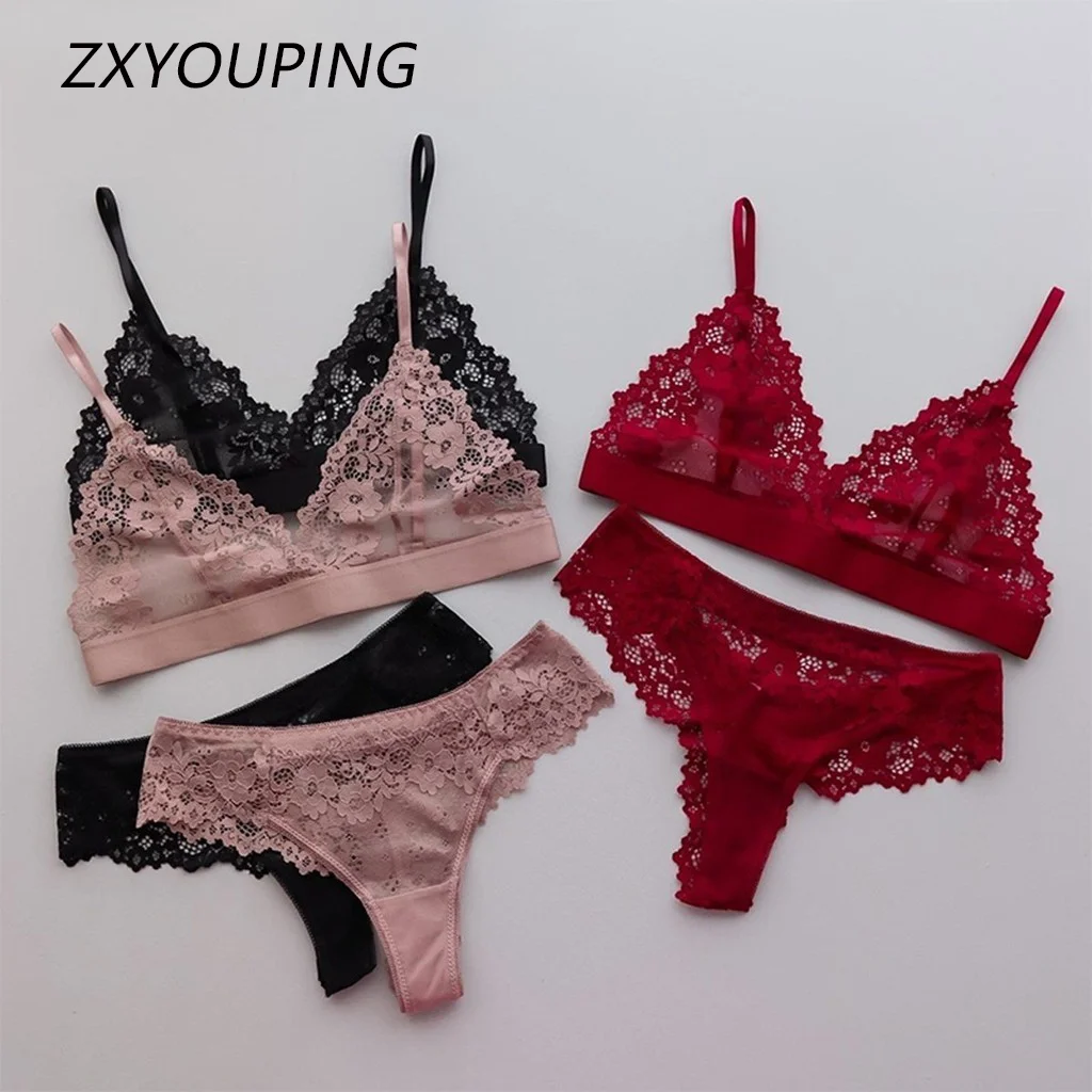 French Women Bra Without Wires, Sexy Lace Bra and Panties Set, Thin Bra Strap, Triangle Cup, Ultra-thin Underwear
French Women Bra Without Wires, Sexy Lace Bra and Panties Set, Thin Bra Strap, Triangle Cup, Ultra-thin Underwear