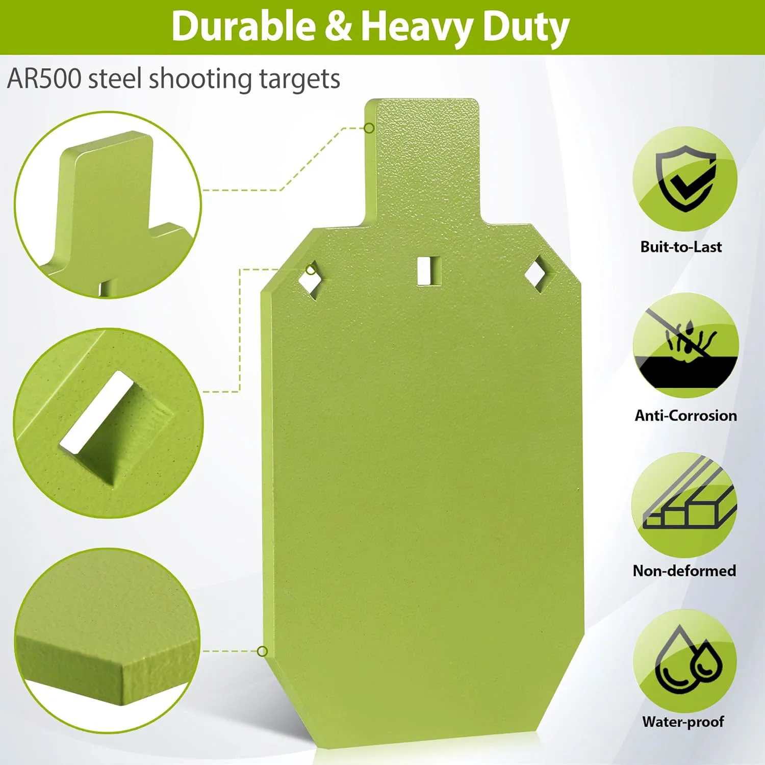 AR500 Steel Target for Shooting 3/8" 1/2" Thick Gong Silhouette Metal Target - Laser Cut - Neon Color
AR500 Steel Target for Shooting 3/8" 1/2" Thick Gong Silhouette Metal Target - Laser Cut - Neon Color