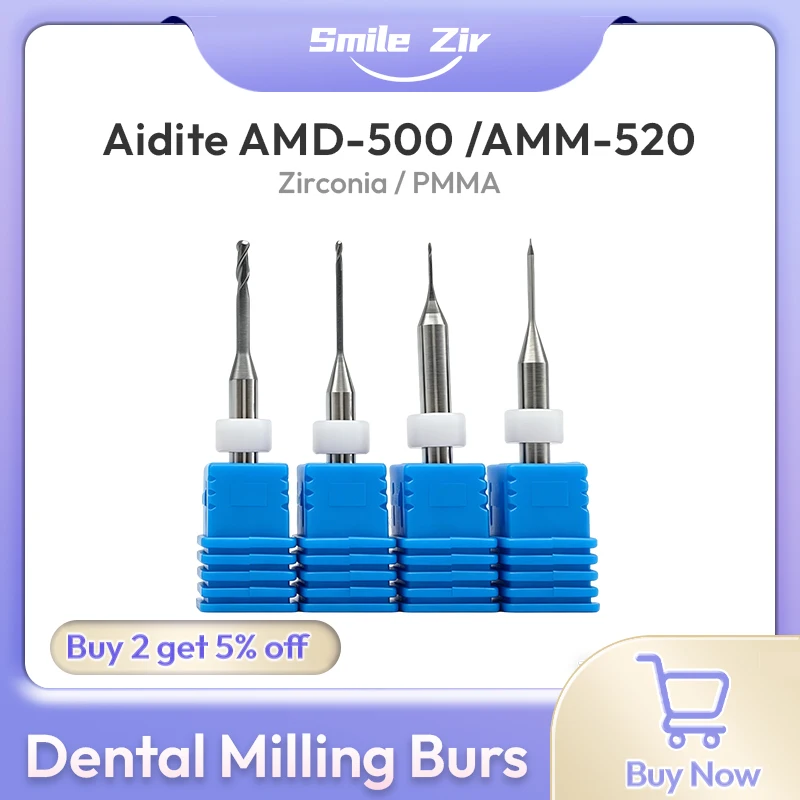 Фрезы стоматологические Aidite AMD-500 AMM-520 D4 DC NC для фрезерования циркония, PMMA, PEEK, воска, 0.3, 0.6, 1.0, 2.0 мм, CAD/CAM, для зуботехнических лабораторий, плоские
Фрезы стоматологические Aidite AMD-500 AMM-520 D4 DC NC для фрезерования циркония, PMMA, PEEK, воска, 0.3, 0.6, 1.0, 2.0 мм, CAD/CAM, для зуботехнических лабораторий, плоские