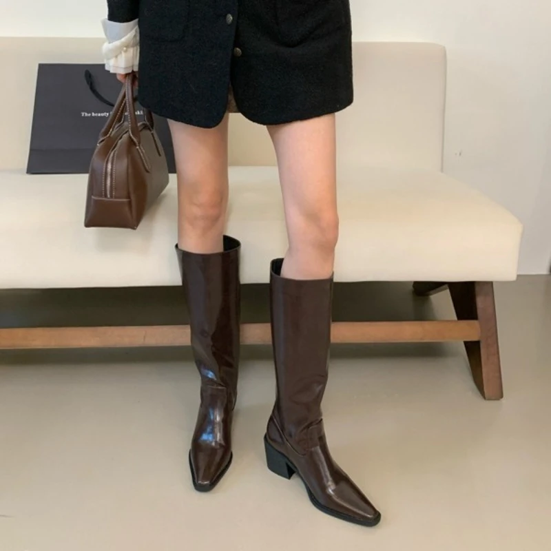 Women's Shoes Exquisite French Knee High Boots for Woman Luxury Genuine Leather High Heeled Boots Designer Shoes Botas Feminina
Women's Shoes Exquisite French Knee High Boots for Woman Luxury Genuine Leather High Heeled Boots Designer Shoes Botas Feminina