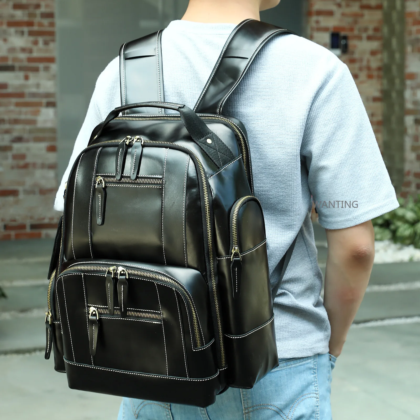 Men's Leather Backpack Retro Luxury Fashion Style Bagpack Travel Bag Backpack School Bag for Man Leather Daypack Men
Men's Leather Backpack Retro Luxury Fashion Style Bagpack Travel Bag Backpack School Bag for Man Leather Daypack Men