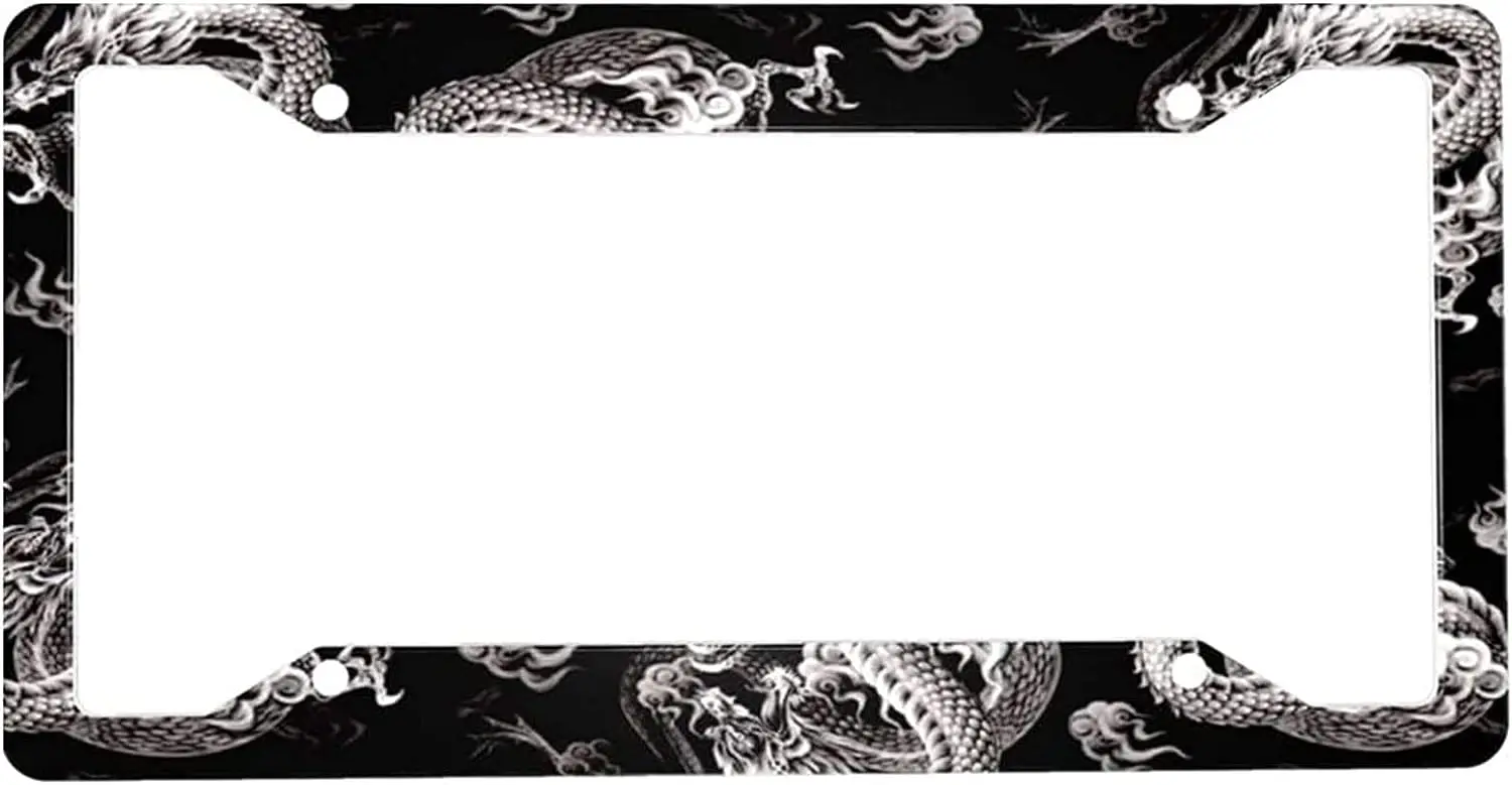Cool Custom Black White Dragons Print License Plate Frame Quality Aluminum License Plate Cover for US and Canada Vehicles
Cool Custom Black White Dragons Print License Plate Frame Quality Aluminum License Plate Cover for US and Canada Vehicles
