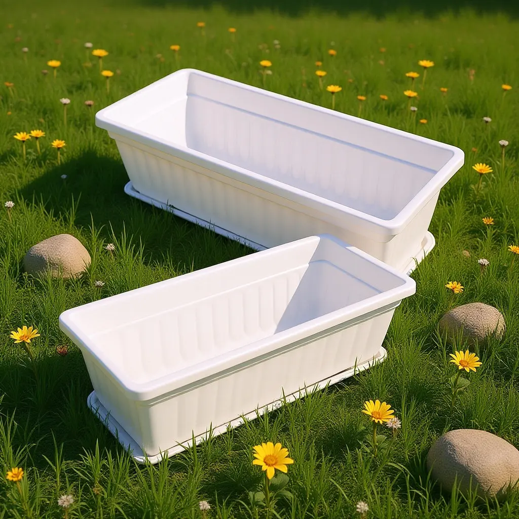 2Pcs Planting Pots Plastic Rectangular Flower Planters Boxes Outdoor Indoor Vegetable Succulent Gardening Pots Balcony Planter
2Pcs Planting Pots Plastic Rectangular Flower Planters Boxes Outdoor Indoor Vegetable Succulent Gardening Pots Balcony Planter