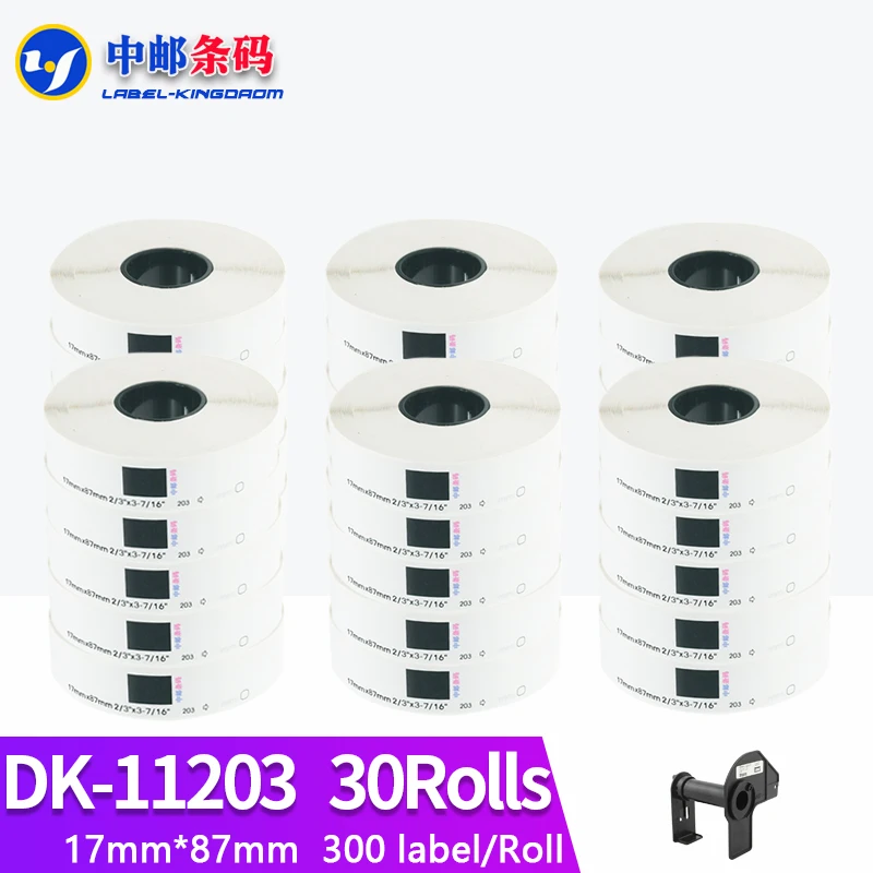 30 Refill Rolls Compatible DK-11203 Label Tape 17*87mm 300Pcs for Brother QL-570/700/800/1100 Thermal Printer DK11203 DK-1203
30 Refill Rolls Compatible DK-11203 Label Tape 17*87mm 300Pcs for Brother QL-570/700/800/1100 Thermal Printer DK11203 DK-1203
