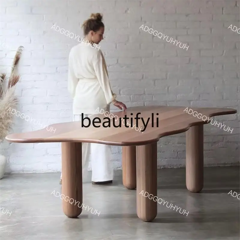 Medieval ash wood long table, solid wood wabi-sabi wind home creative designer special-shaped table
Medieval ash wood long table, solid wood wabi-sabi wind home creative designer special-shaped table