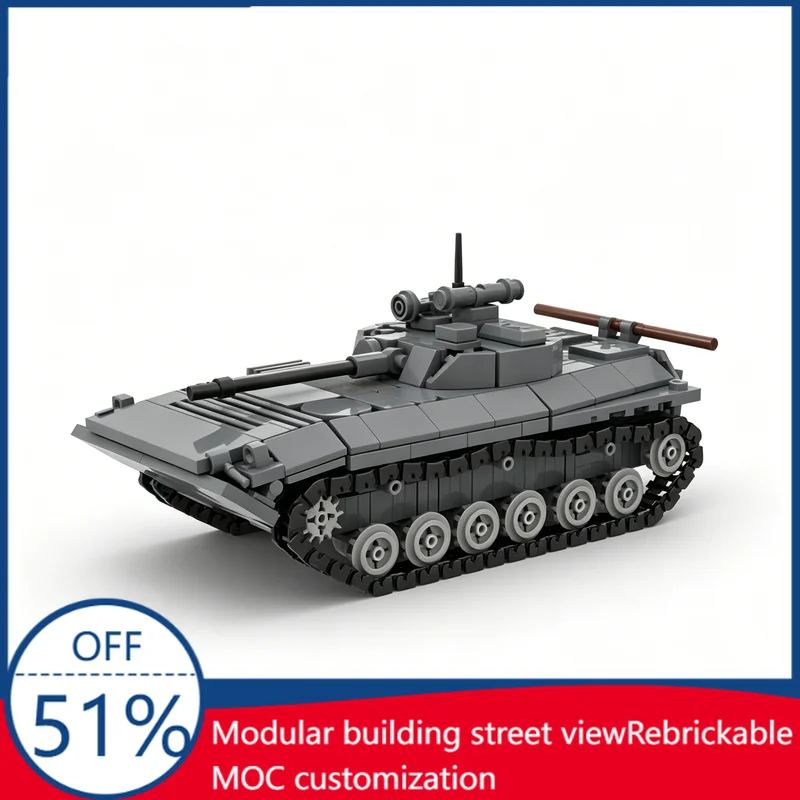 NEW 440 PCS MOC BMP-2 1:45 Scale Infantry Fighting Vehicle Military Tank Building Blocks Assembly Educational Toy Birthday Gift
NEW 440 PCS MOC BMP-2 1:45 Scale Infantry Fighting Vehicle Military Tank Building Blocks Assembly Educational Toy Birthday Gift