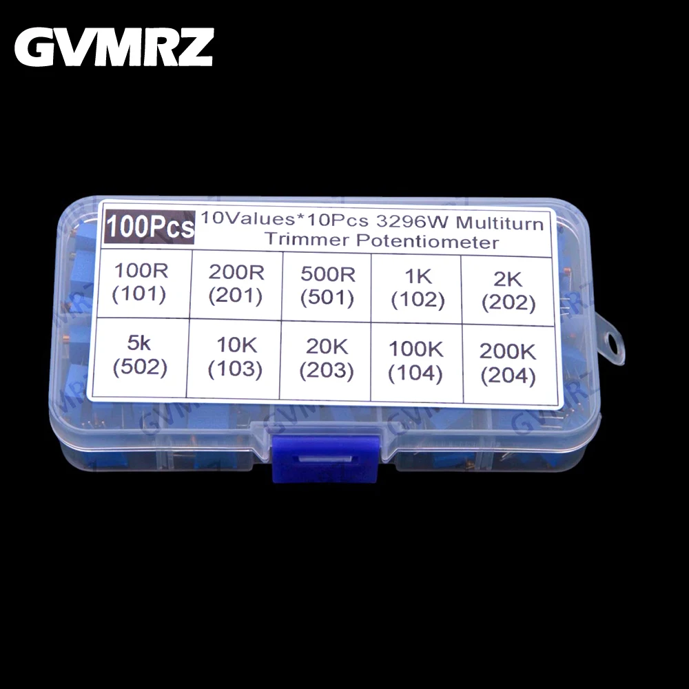 100pcs 10Values Each 10pcs Multi-turn Adjustable Resistors 3296W Precision Adjustable Potentiometer 10K 100R 200R 500R 1K 2K
100pcs 10Values Each 10pcs Multi-turn Adjustable Resistors 3296W Precision Adjustable Potentiometer 10K 100R 200R 500R 1K 2K