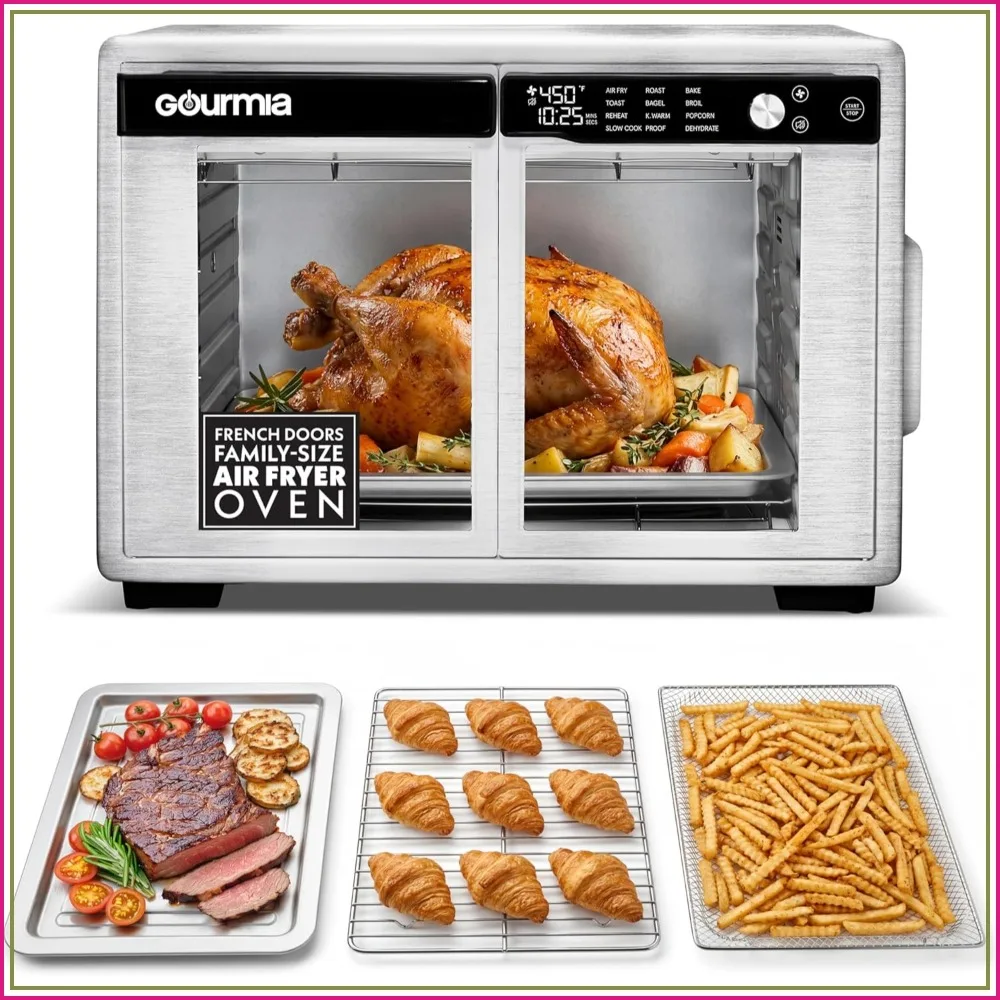 37 Qt Large Capacity Air Fryer Oven, Convection Toaster Oven, FryForce 360°, Digital Display, 12 Presets, Dehydrate, Fits 13" Pizza, Dishwasher-Safe
37 Qt Large Capacity Air Fryer Oven, Convection Toaster Oven, FryForce 360°, Digital Display, 12 Presets, Dehydrate, Fits 13" Pizza, Dishwasher-Safe