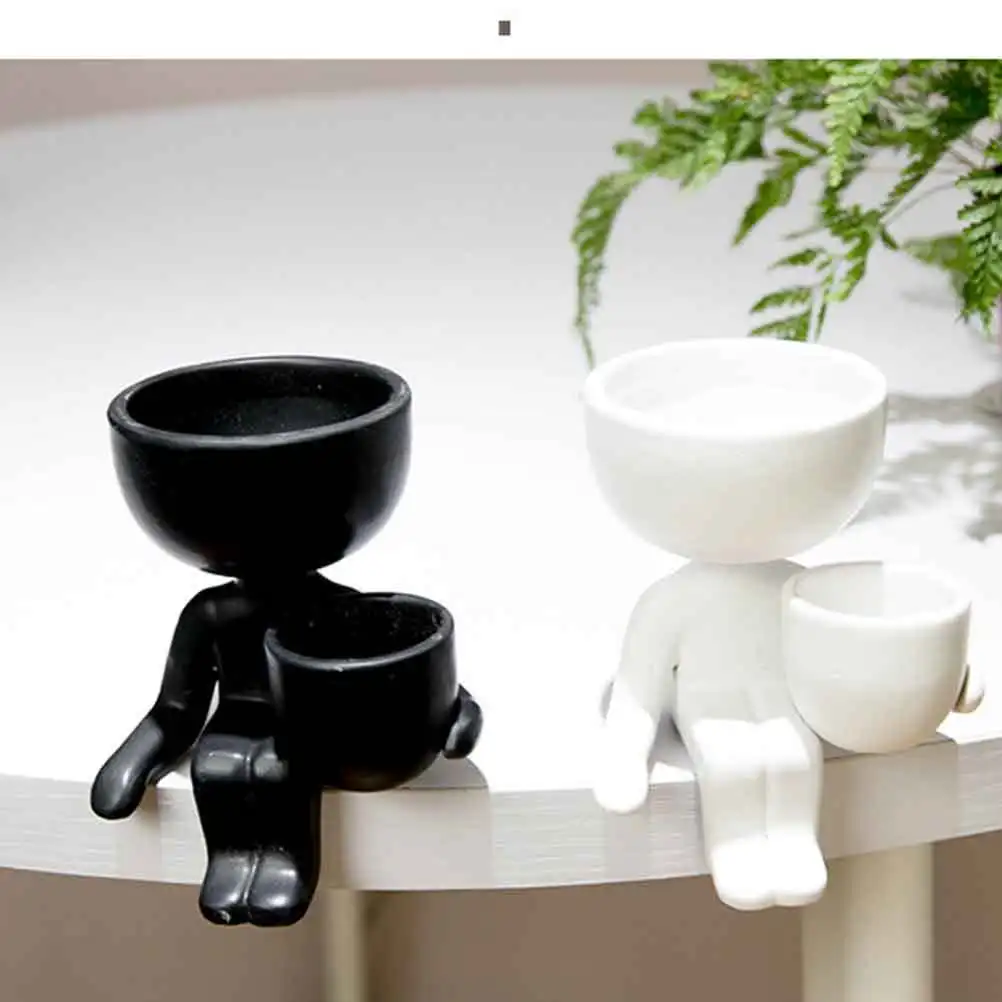 Ceramic Flowerpot Sitting Human Shape White Creative Planter Desktop Decoration Plant Container for Succulent Cactus
Ceramic Flowerpot Sitting Human Shape White Creative Planter Desktop Decoration Plant Container for Succulent Cactus