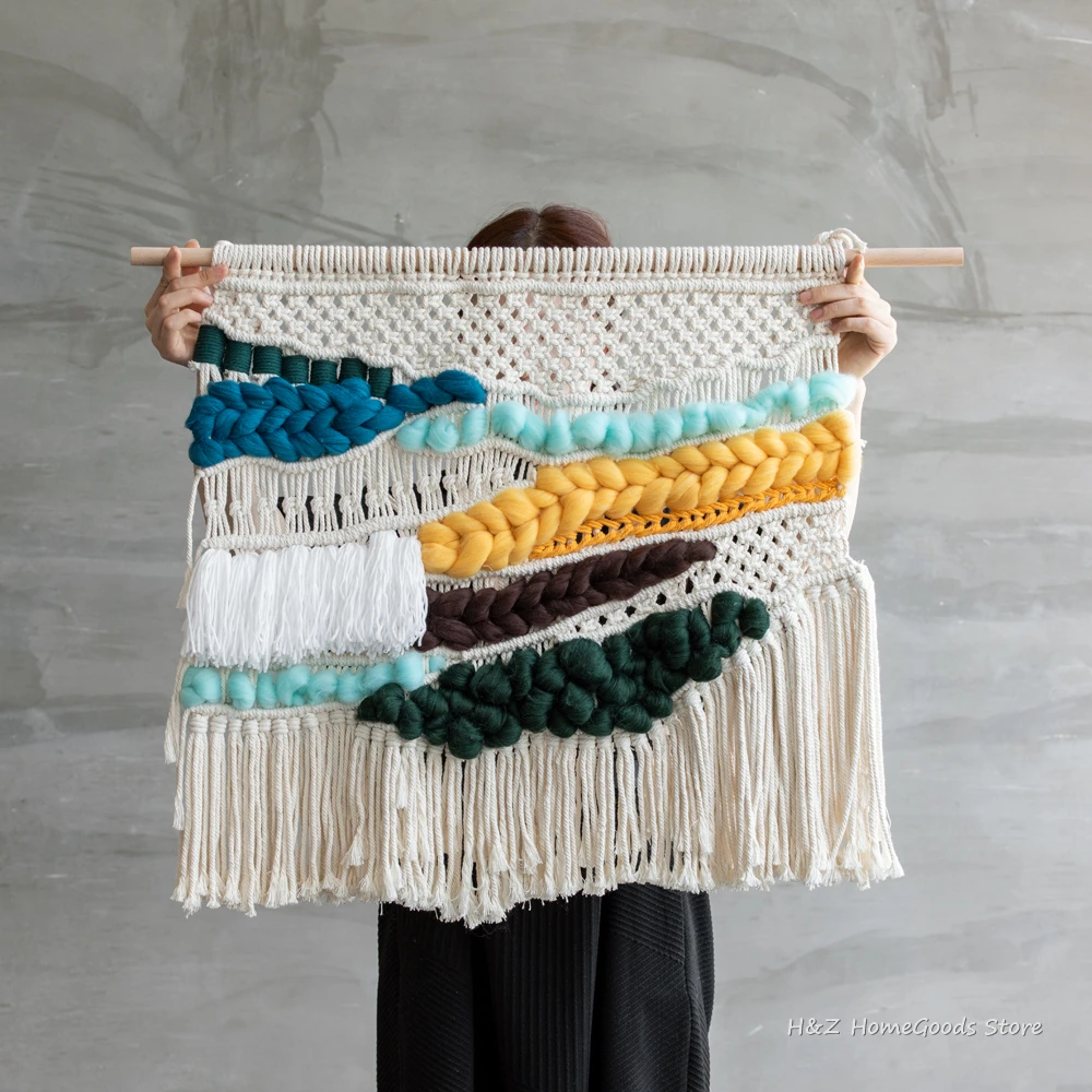 Large Colourful Macrame Wall Hanging Tapestry Bohemian Style Hand-woven Tapestry for Home Decor Home Living Room Wall Decoration
Large Colourful Macrame Wall Hanging Tapestry Bohemian Style Hand-woven Tapestry for Home Decor Home Living Room Wall Decoration