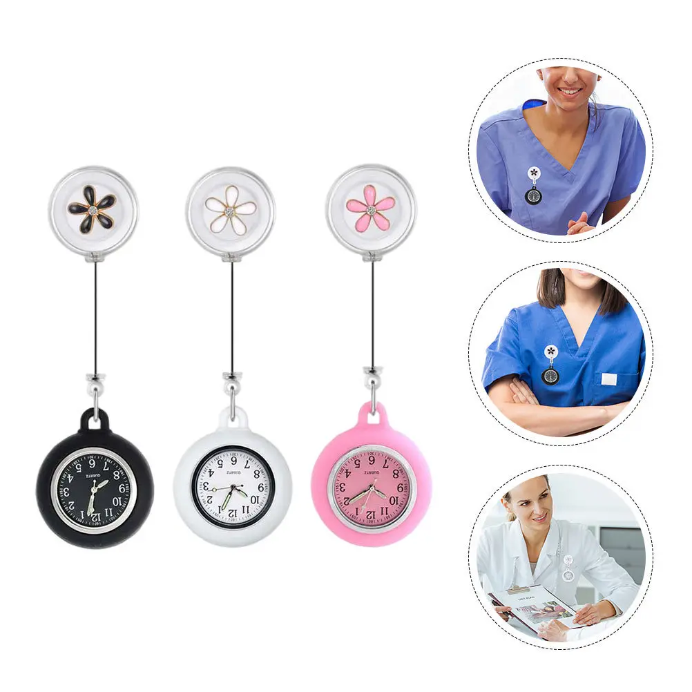 3 Pcs Chest Watch Pocket Woman Retractable Hanging Fob Watches for Women Nurse The Flowers Glass Dainty Pendant
3 Pcs Chest Watch Pocket Woman Retractable Hanging Fob Watches for Women Nurse The Flowers Glass Dainty Pendant