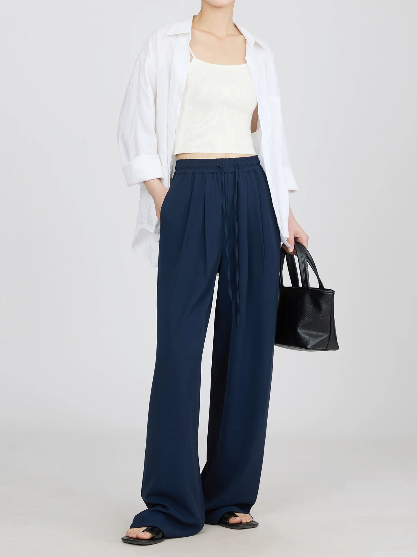 Zhuangzhou Casual Slimming Lightweight Summer Blue Draped Anti-Wrinkle Wide Leg Pants Women's Extended Length Casual Trousers
Zhuangzhou Casual Slimming Lightweight Summer Blue Draped Anti-Wrinkle Wide Leg Pants Women's Extended Length Casual Trousers
