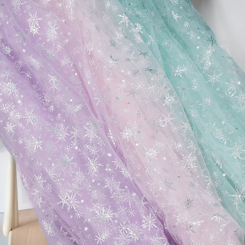 Silver Glitter Snowflake Tulle Mesh Fabric for Hair Accessories Toy DIY, Backdrop Stage Outfit & Party Decor
Silver Glitter Snowflake Tulle Mesh Fabric for Hair Accessories Toy DIY, Backdrop Stage Outfit & Party Decor