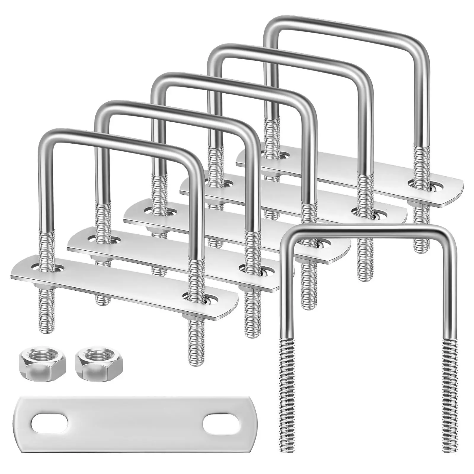 6 Sets Cleat Flat Washer U-bolt Mount Plate Square Card Clamp Silver Stainless Steel
6 Sets Cleat Flat Washer U-bolt Mount Plate Square Card Clamp Silver Stainless Steel