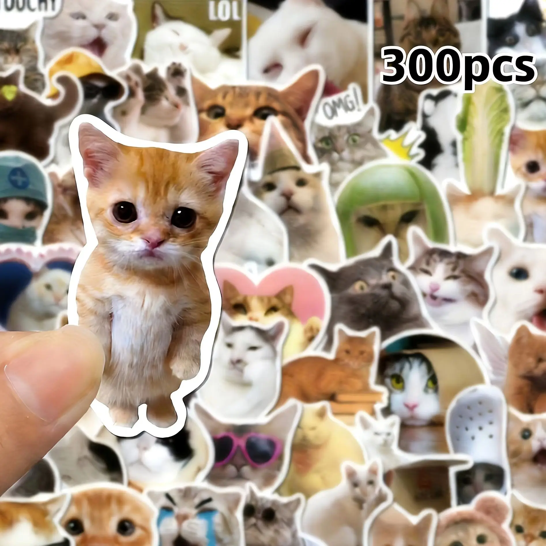 300 funny cat stickers (including repeating styles), self-adhesive paper stickers, suitable for water bottles, laptops, notebook
300 funny cat stickers (including repeating styles), self-adhesive paper stickers, suitable for water bottles, laptops, notebook