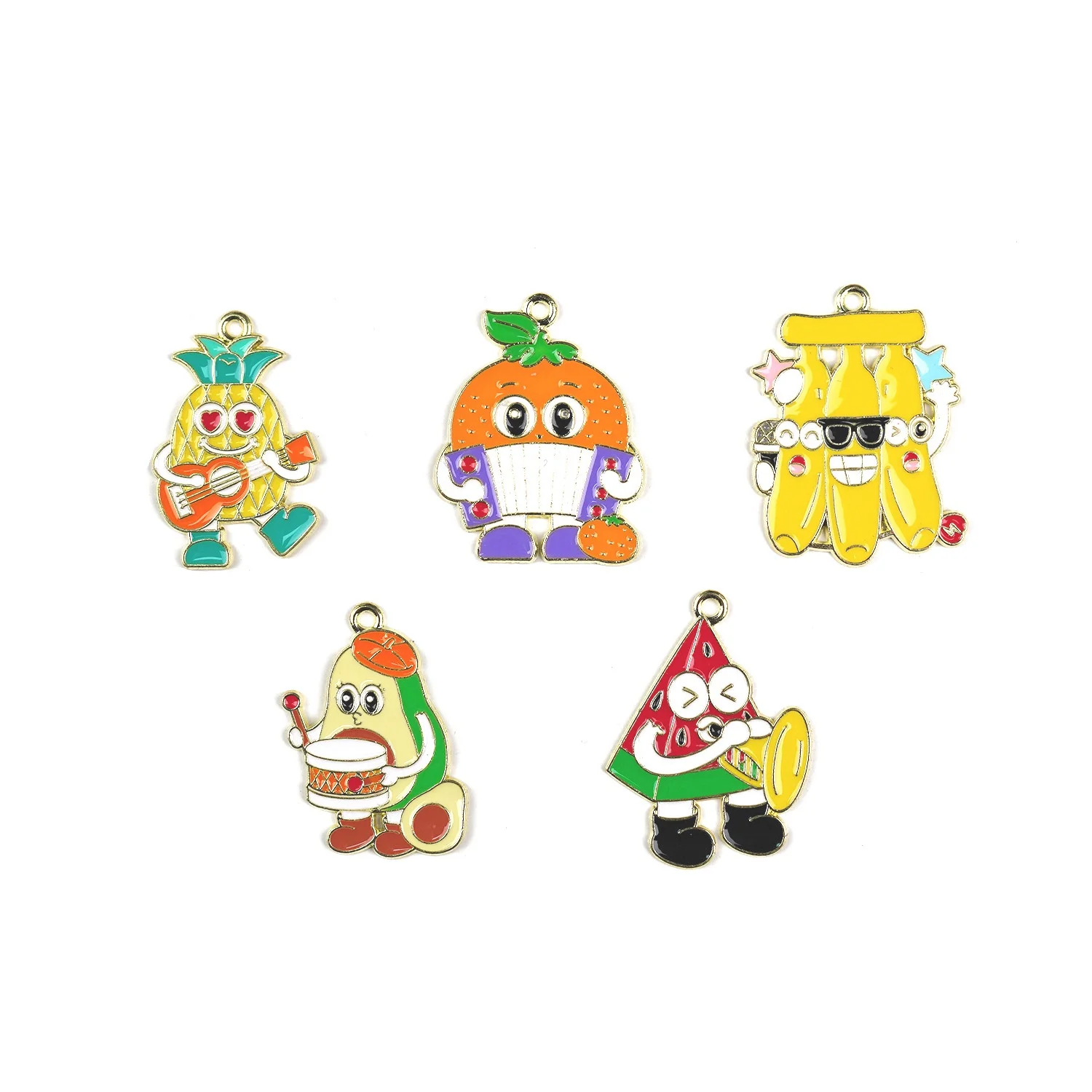 10pcs/Pack Fruit Music Band Charms Enamel Pineapple Orange Pendants For DIY Jewelry Making Earrings Bracelet Necklace Handmade
10pcs/Pack Fruit Music Band Charms Enamel Pineapple Orange Pendants For DIY Jewelry Making Earrings Bracelet Necklace Handmade